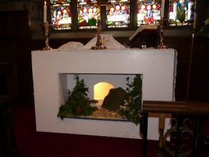 Easter Garden, situated within the altar